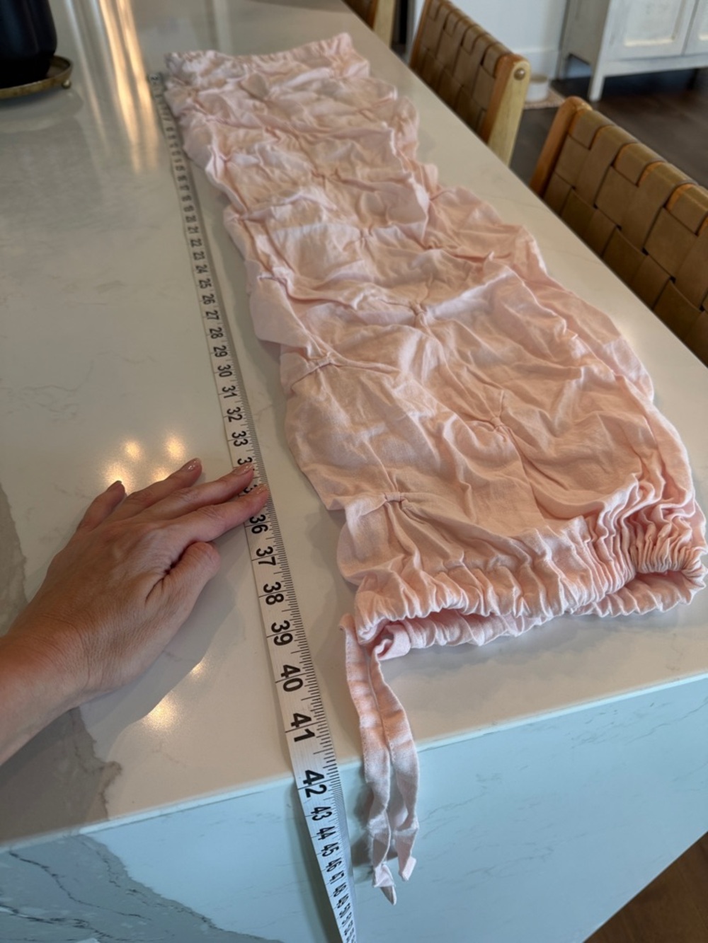 Restoration Hardware Baby & Child Soft Pale Pink Ruched bolster cover